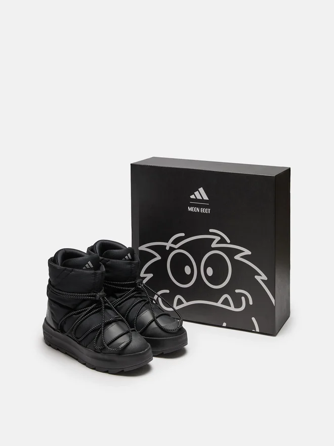 Adidas X Moon Boot Black Ace Mid-Top Sneakers Adidas X Moon Boot Black Ace Mid-Top Sneakers