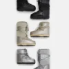 Icon Low Glance Silver Satin Boots