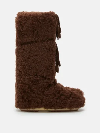 Icon mörkbruna lockiga extra stövlar