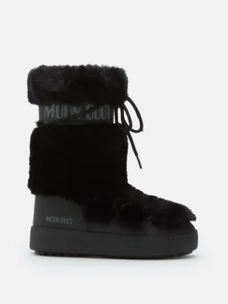 Ltrack Black Faux-Fur Höga stövlar