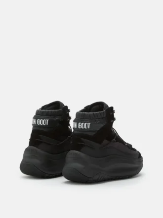 Moon247 Black Xlace Mid Sneakers