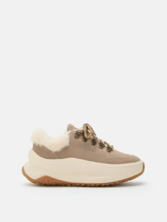 Moon247 City beige Sneakers i fårskinn